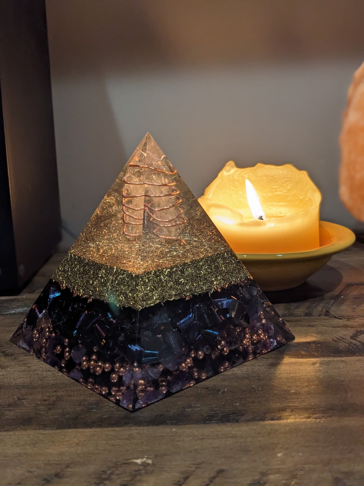 Large Orgonite Pyramid For Powerful EMF Protection And Energy Amplification Healing Crystal Pyramid For Holistic Wellness And Manifestation