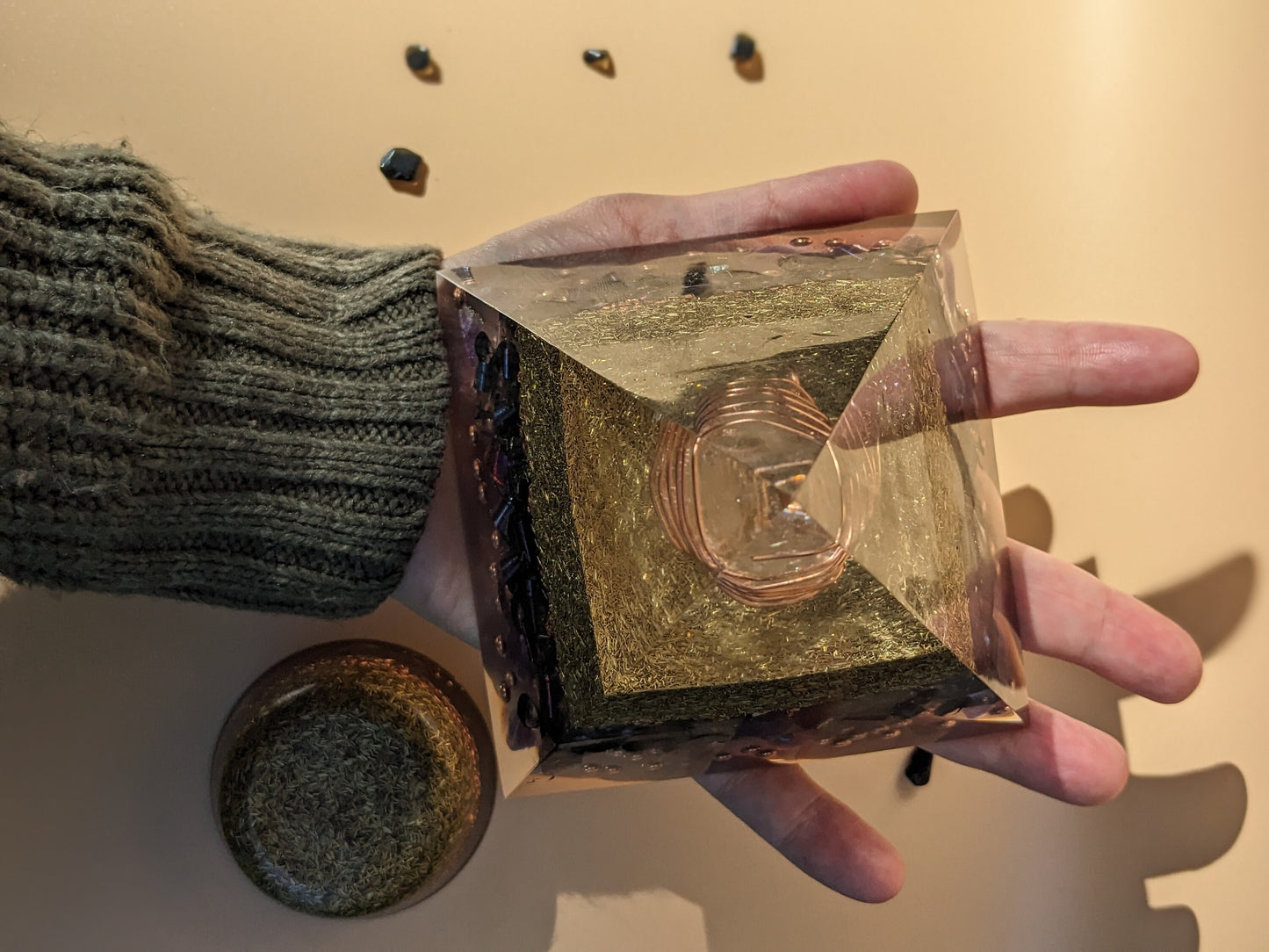 Orgonite Pyramid For EMF Protection And Energy Balancing Orgonite Tower Buster For Harmonizing And Transmuting Negative Energy Flow Positive