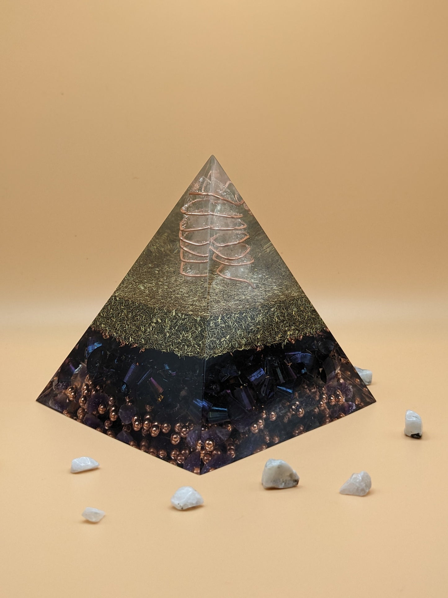 Large Orgonite Pyramid For Powerful EMF Protection And Energy Amplification Healing Crystal Pyramid For Holistic Wellness And Manifestation