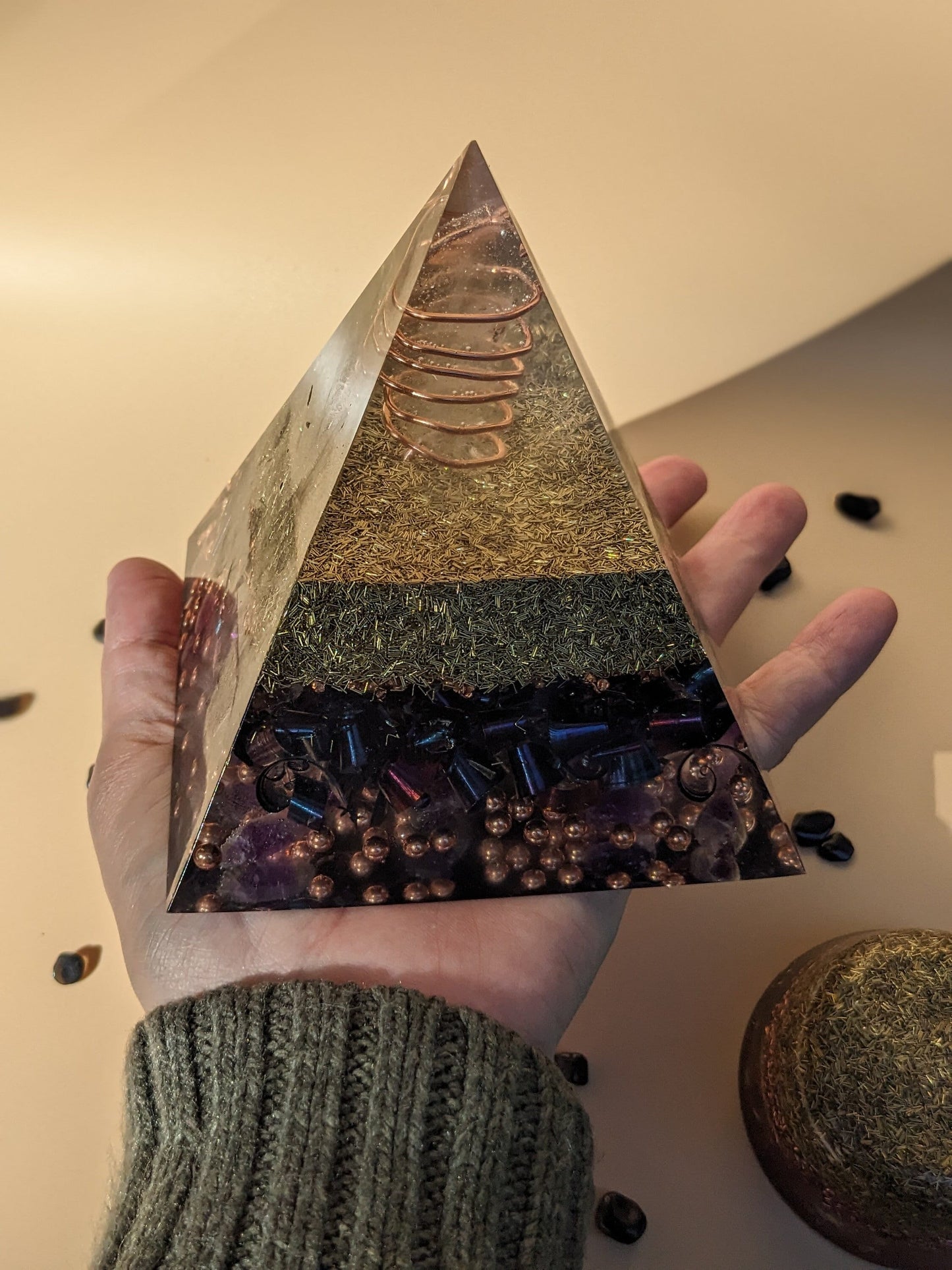 Orgonite Pyramid For EMF Protection And Energy Balancing Orgonite Tower Buster For Harmonizing And Transmuting Negative Energy Flow Positive