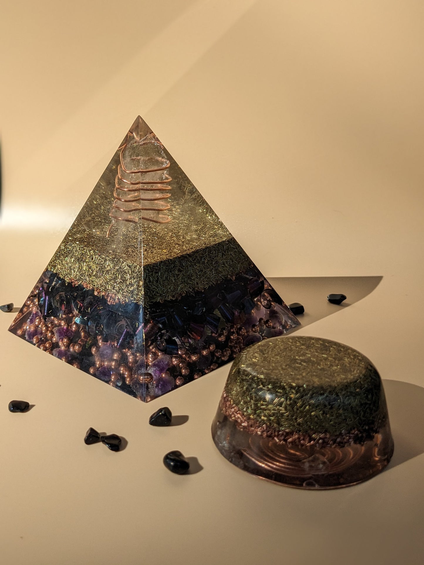 Orgonite Pyramid For EMF Protection And Energy Balancing Orgonite Tower Buster For Harmonizing And Transmuting Negative Energy Flow Positive