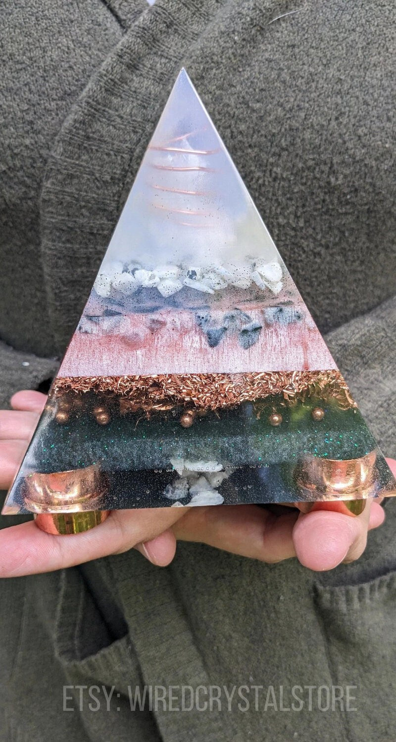 Large Orgonite Pyramid For Meditation And Energy Healing As A Unique Gift Crystal Meditation Gift With Positive Energy And Spiritual Benefit