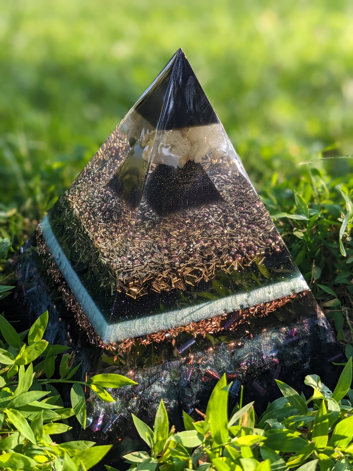 Large Orgone Pyramid Shungite Crystal Pyramid For Home and EMF Protector Shungite Pyramid Large Shungite Powerful Orgonite EMF Blocking