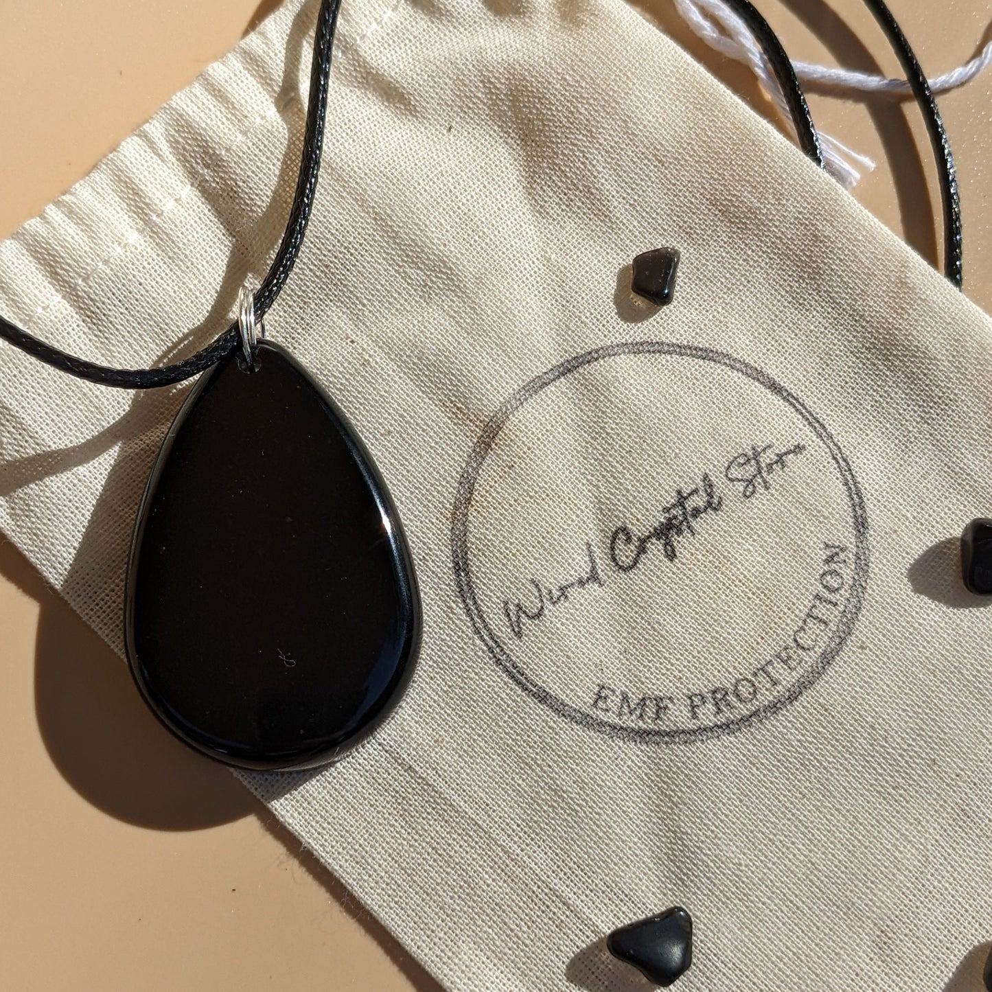 EMF Protector Necklace Healing Intention Necklace For Grounding Shungite EMF Shield Energy Protection Necklace Energy Shield Aura Protection