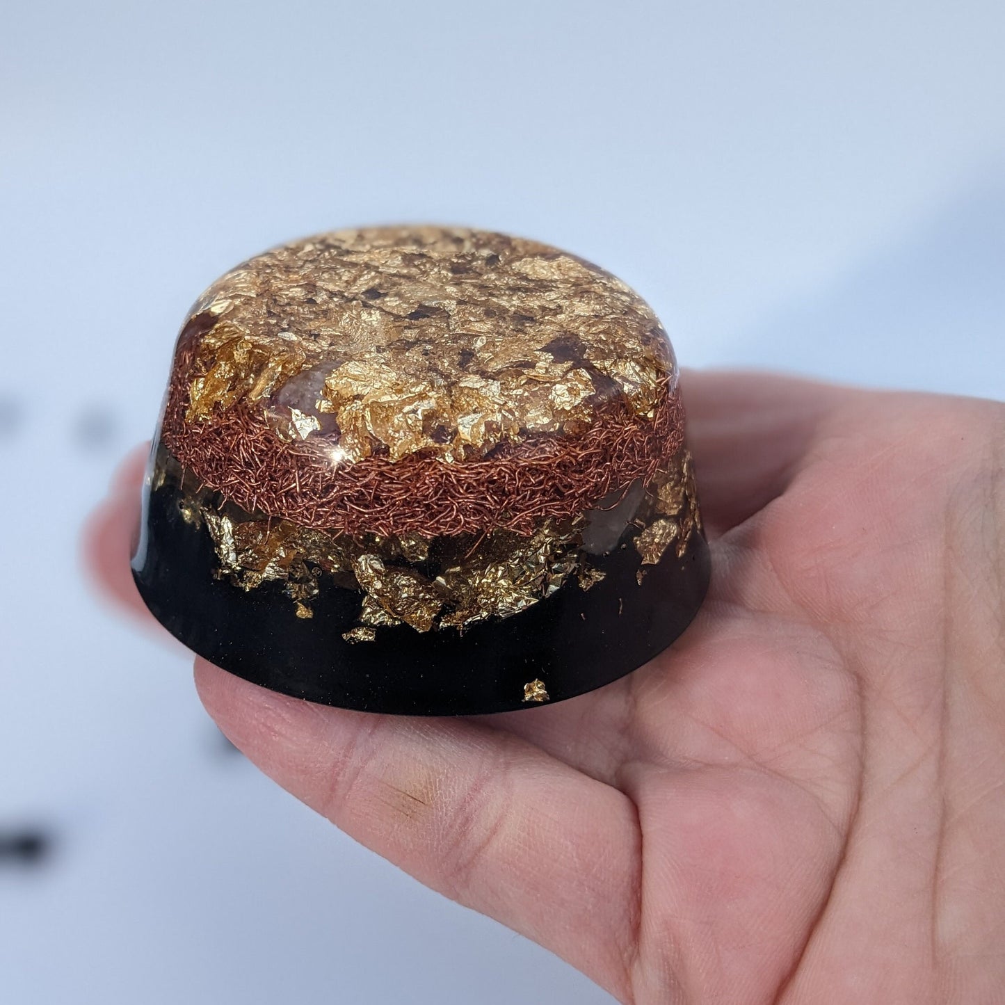 Orgonite Tower Buster with Gold, Shungite, Copper & Quartz | EMF Awareness | Powerful Indoor Outdoor Energy Tool | Handmade in the USA Gift