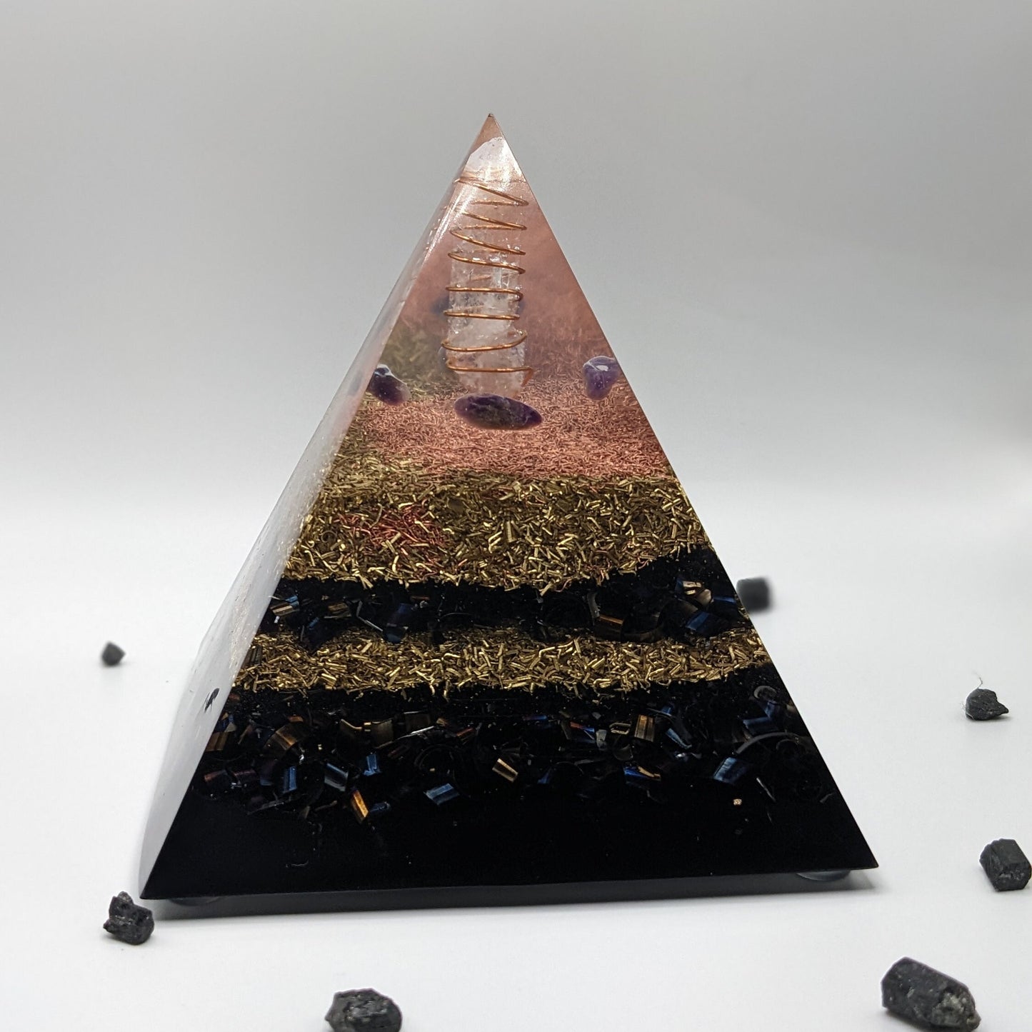 Handmade Orgone Pyramid For Bed Crystal For Sleep Crystal Pyramid For Anxiety Crystal For Negative Energy Removal Crystal Powerful Orgonite