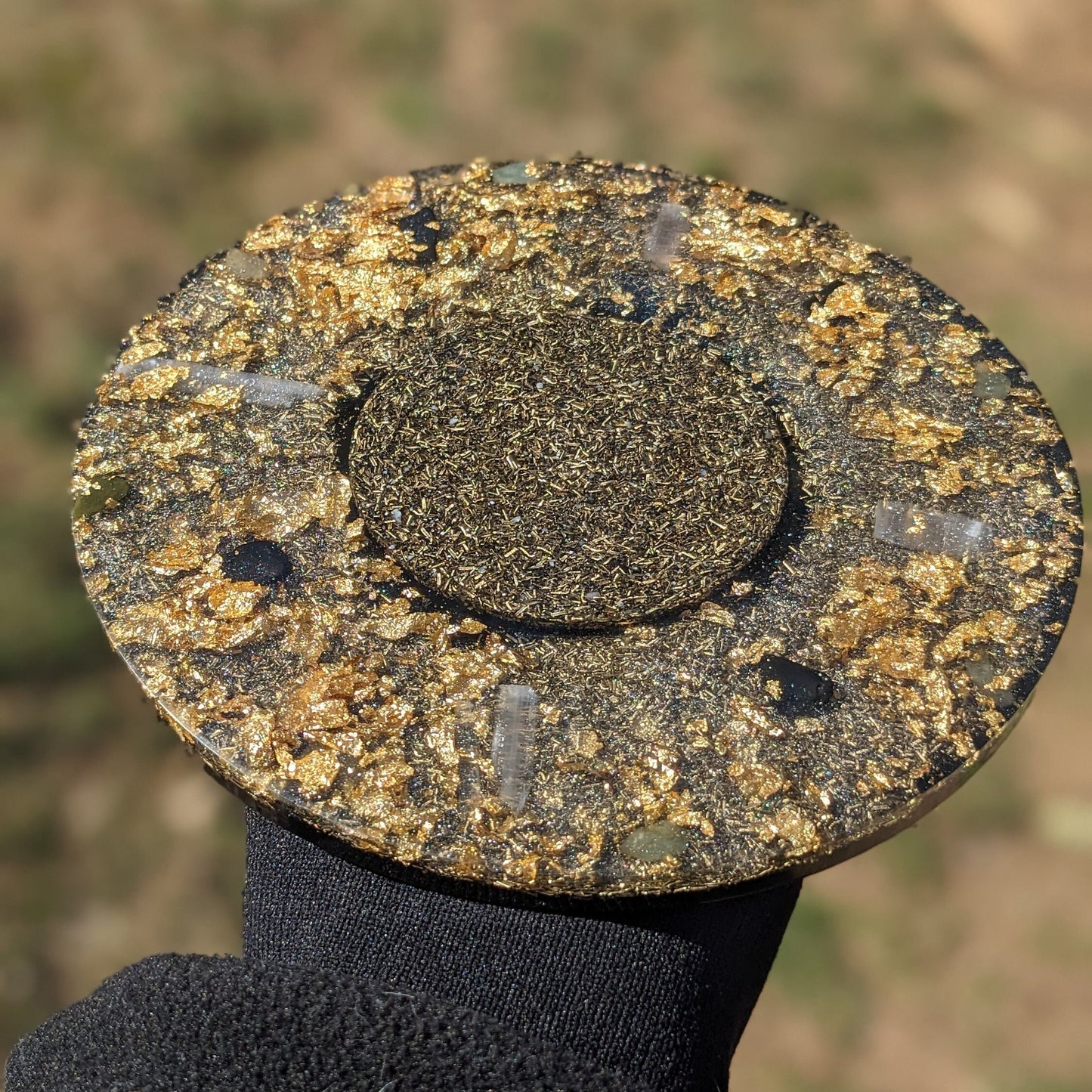 Large Orgonite Charge Plate - Round Selenite Charging Plate For Cleansing And Recharging Crystal - Selenite Plate Energy Grid - Purification
