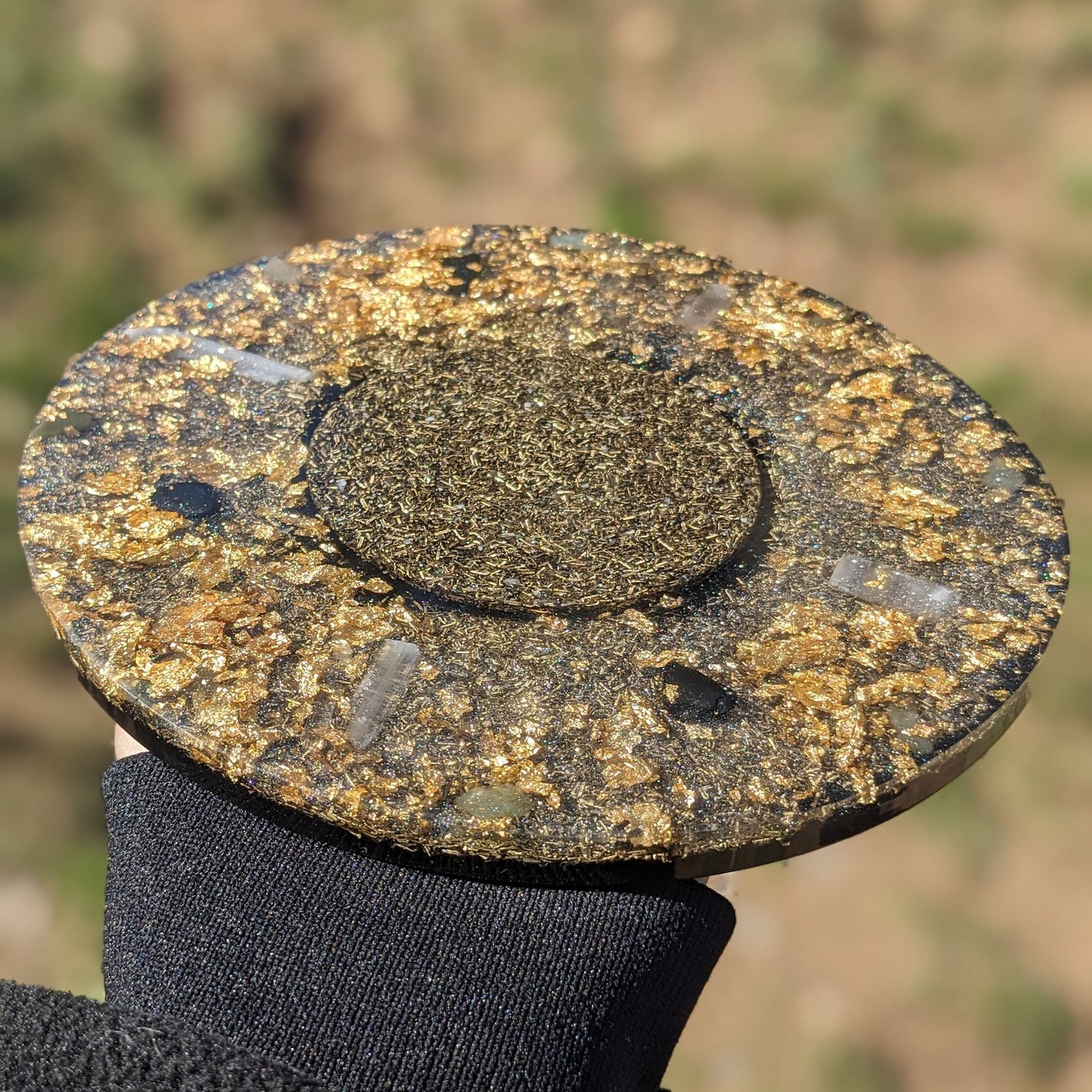 Large Orgonite Charge Plate - Round Selenite Charging Plate For Cleansing And Recharging Crystal - Selenite Plate Energy Grid - Purification