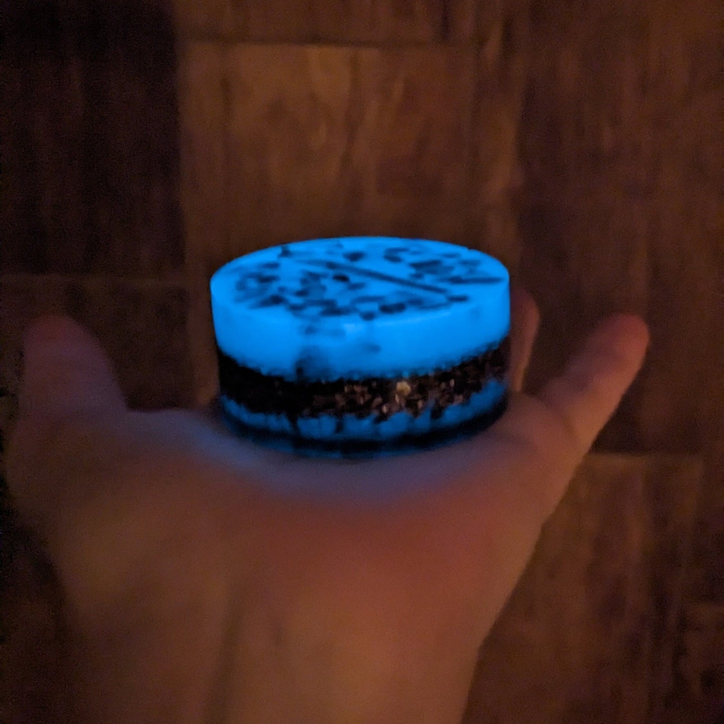 Glow In The Dark Orgonite Tower Buster - Gift For Spiritual Badass - Black Tourmaline Round Puck - Empath Protection Crystals - Yogi Stone