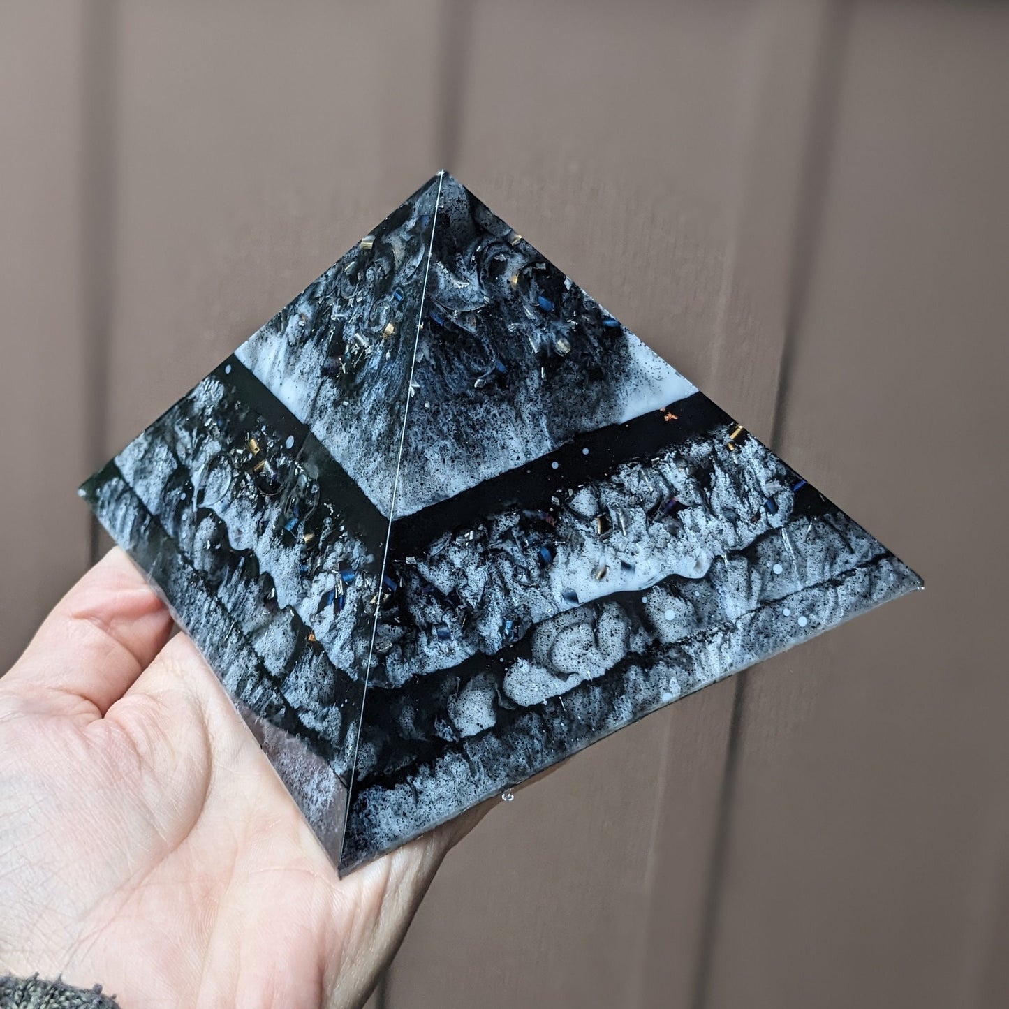 Large Orgonite Pyramid Handmade Real Orgone Energy Generator Positive Energy Gift For Healing Crystal For Yoga Crystal For Manifestation