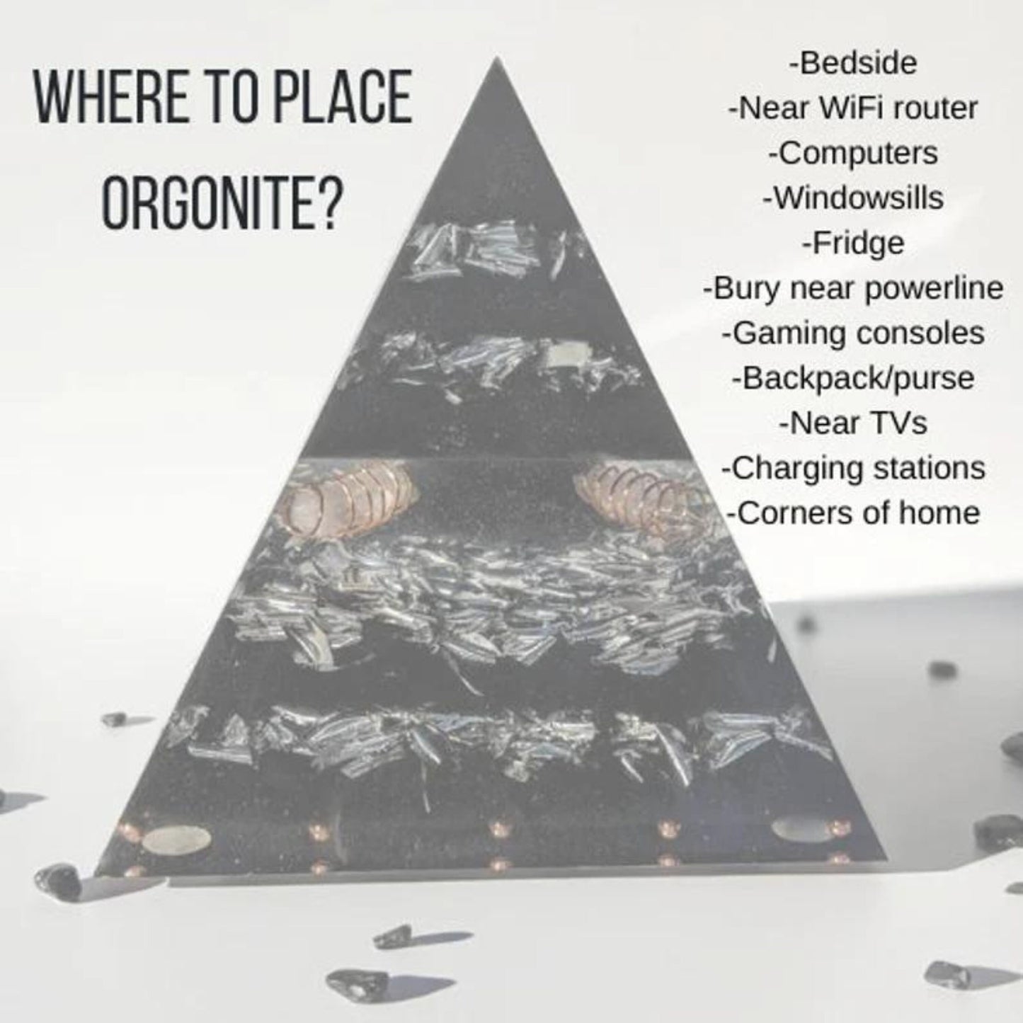 EMF Protector Crystal Pyramid Real Orgonite Pyramid Orgone Energy Generator Pyramid Positive Energy Gift 4 Leaf Clover Gift Crystal For Love