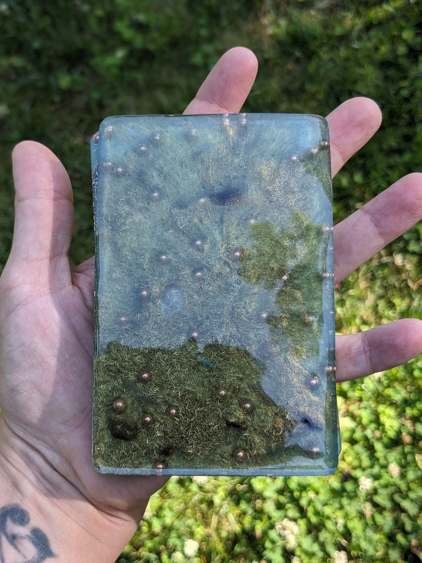 Orgonite Charging Plate For Crystal Energy Crystal Charging Plate For Energy Cleansing Gift Healing Orgonite Plate With Gemstones EMF Orgone