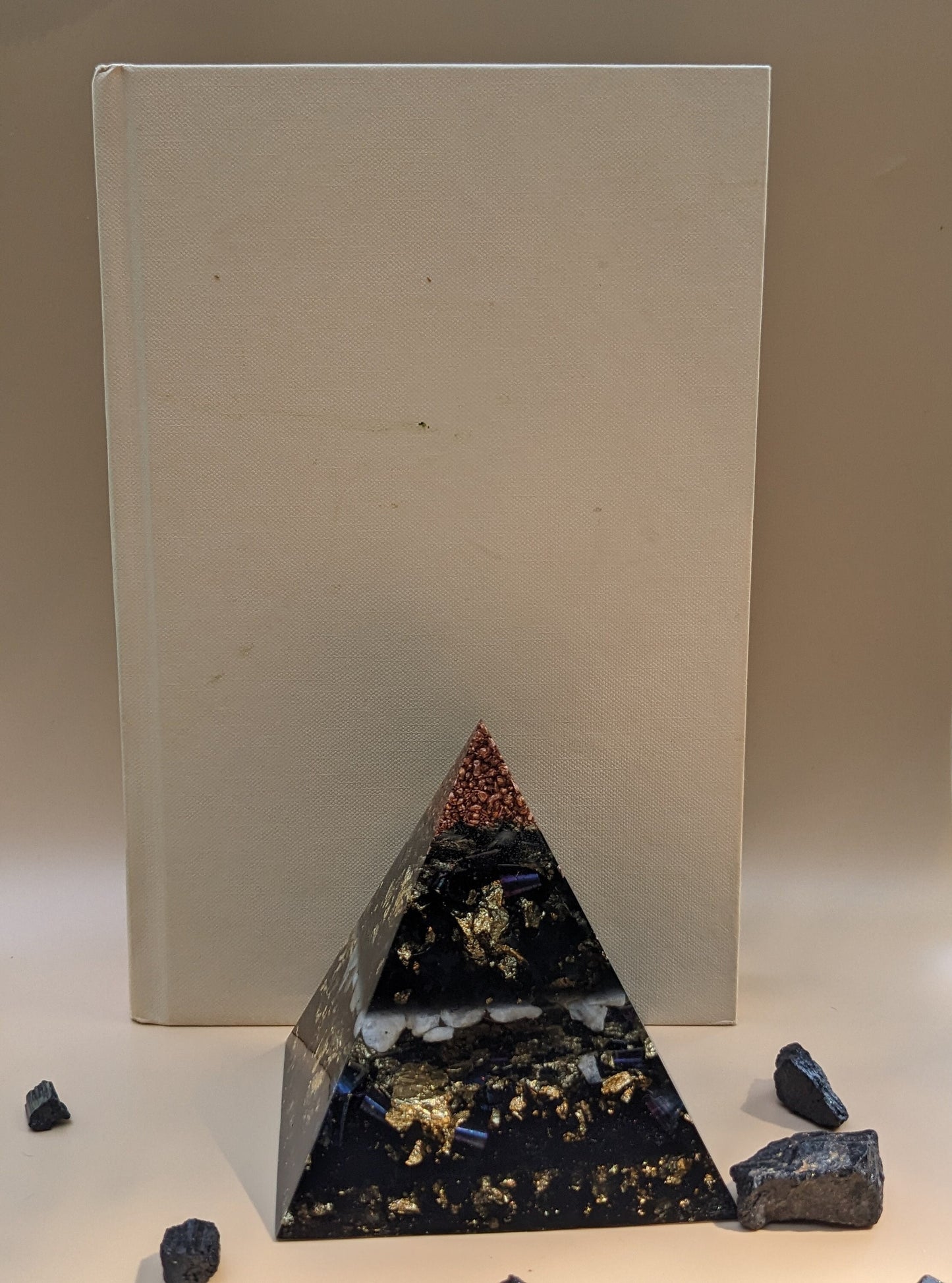 EMF Protector Shungite Pyramid For Housewarming Crystal For Positive Energy Gift For Coworker Positive Vibe Orgone Energy Harmonizer Gift