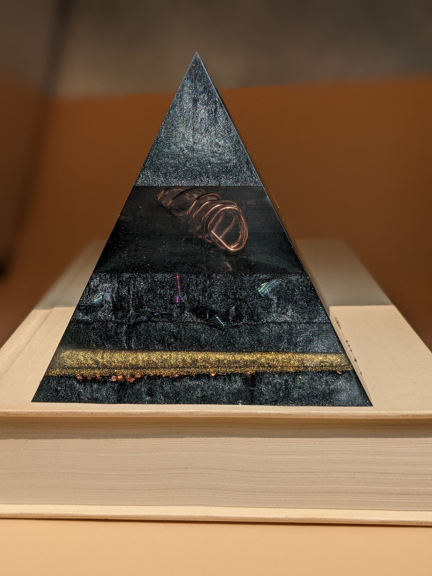 Large Orgone Pyramid Gift For Meditation Pyramid Positive Energy Gift For Yogi Cleansing Crystal Pyramid Orgonite EMF Protection Home Gift