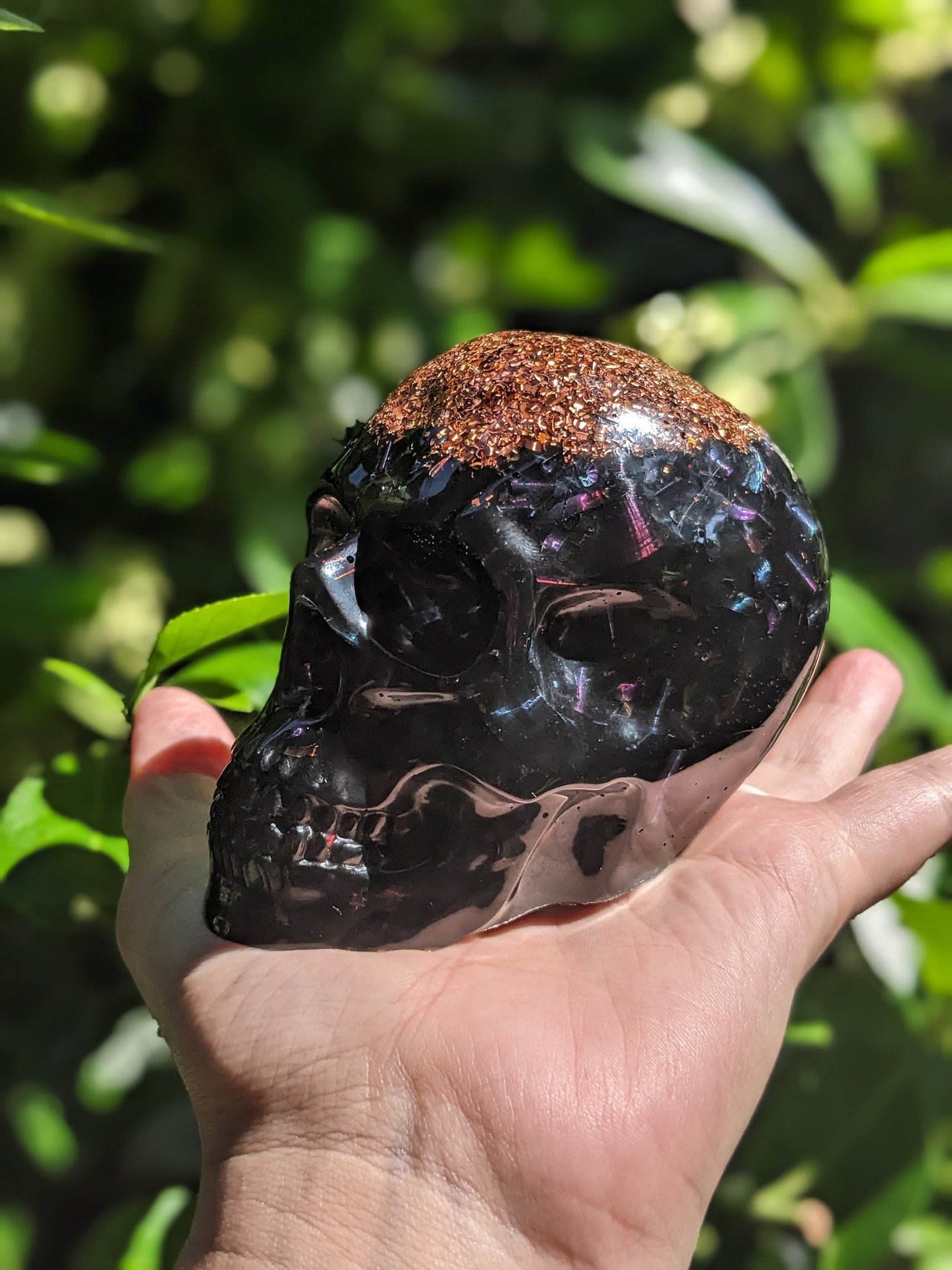 Crystal Skull Infused With Shungite Orgonite And Healing Energies Metaphysical Gift For Energy Enthusiast And Crystal Lover Spiritual Decor