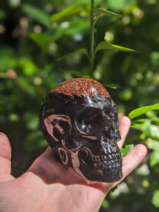 Crystal Skull Infused With Shungite Orgonite And Healing Energies Metaphysical Gift For Energy Enthusiast And Crystal Lover Spiritual Decor