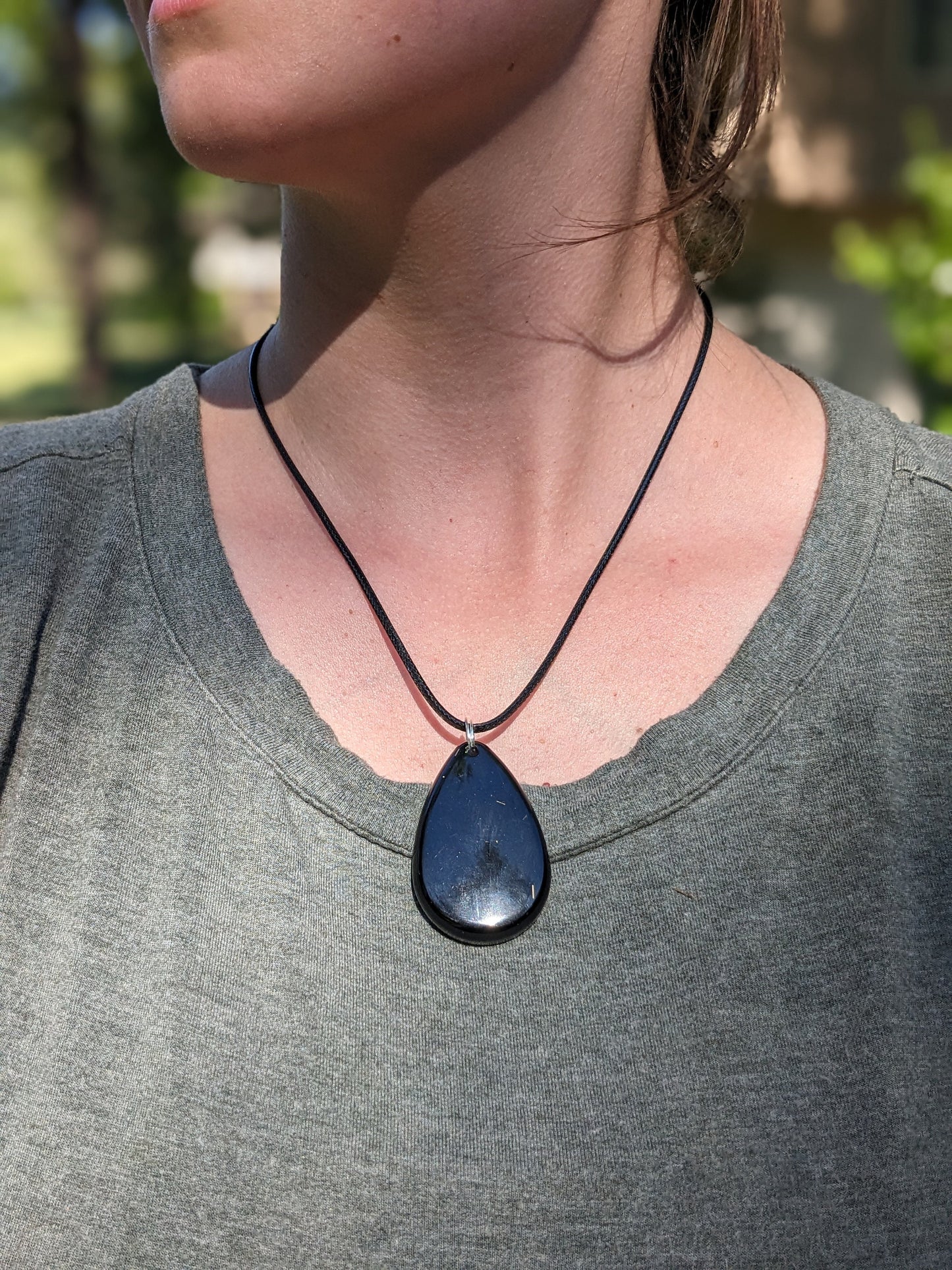 Shungite Pendant Necklace For EMF Protector Shungite Necklace Gift Shungite Stone Pendant EMF Protector Necklace Healing Protection Necklace