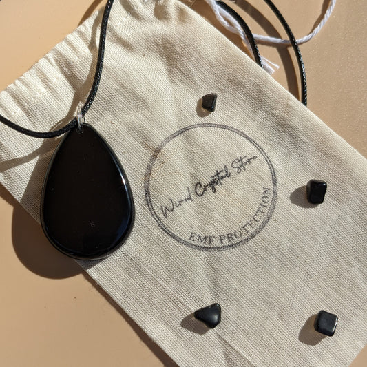 Shungite Pendant Necklace For EMF Protector Shungite Necklace Gift Shungite Stone Pendant EMF Protector Necklace Healing Protection Necklace