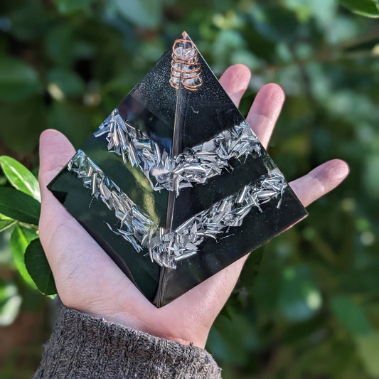 Large Orgonite Pyramid Real Orgonite Handmade Pyramid Shungite For EMF Protection Energy Healing Pyramid Crystal For Positive Energy Pyramid