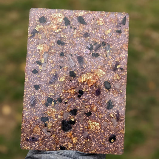 Positive Vibes Orgonite Charging Plate for Energy Cleansing Energetic Decor Piece for Harmony Energy Cleansing with Vibrational Healing Gift