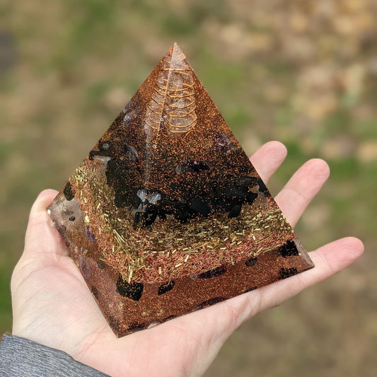 Orgone Energy Generator EMF Harmonizer Energy Balancing Gift For Spiritual Growth Manifesting Energy Pyramid Crystal For Money Manifest Tool