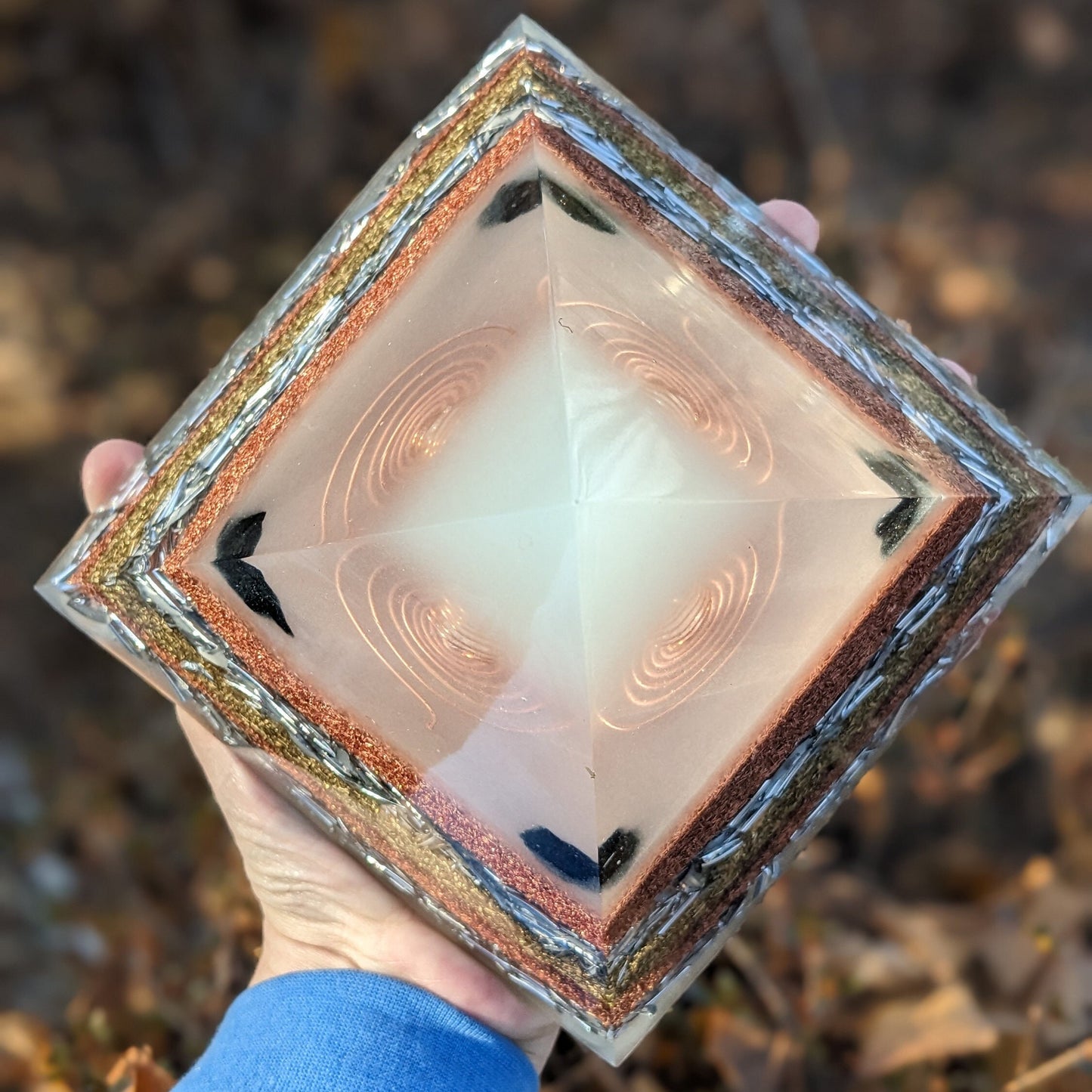 Handmade Orgonite Pyramid Large Orgonite Crystal Pyramid For Balanced Energy Pyramid For Manifestation Crystal For House Protection Energy