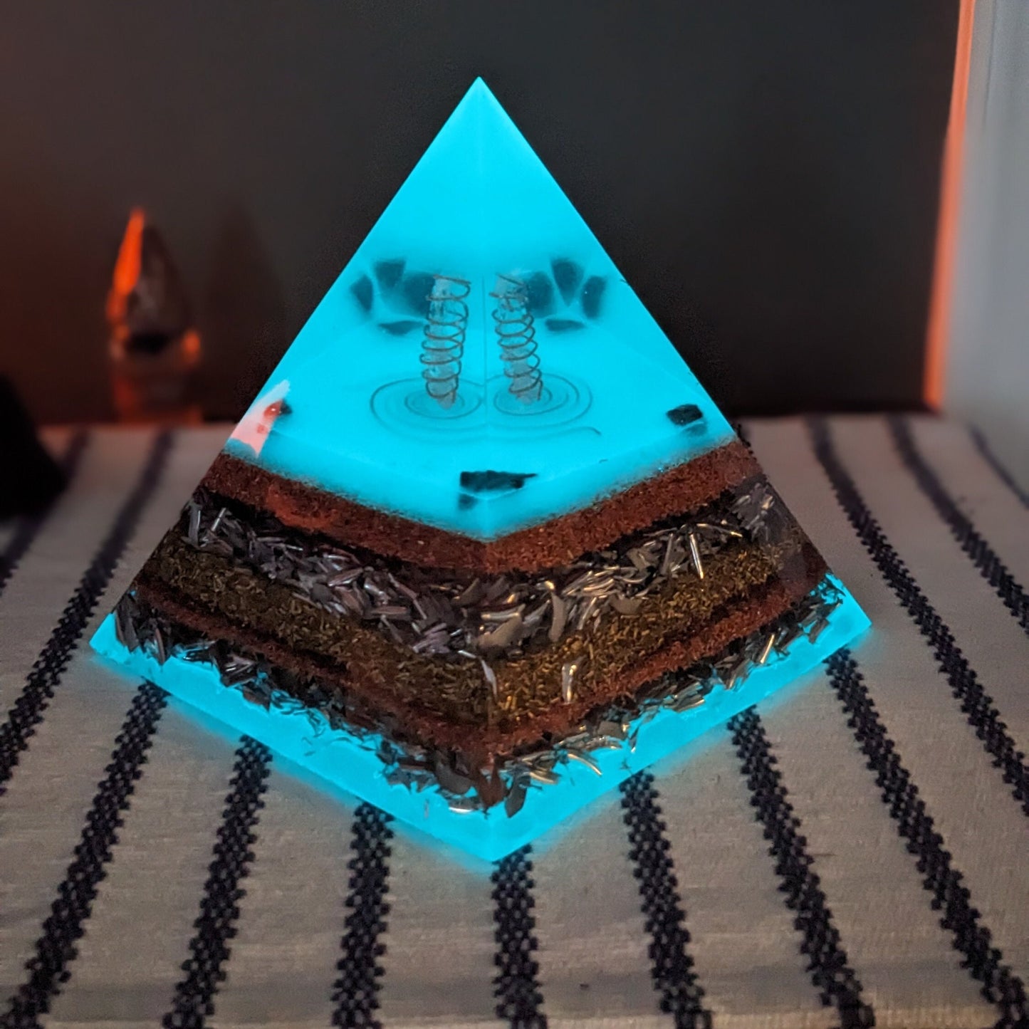 Handmade Orgonite Pyramid Large Orgonite Crystal Pyramid For Balanced Energy Pyramid For Manifestation Crystal For House Protection Energy