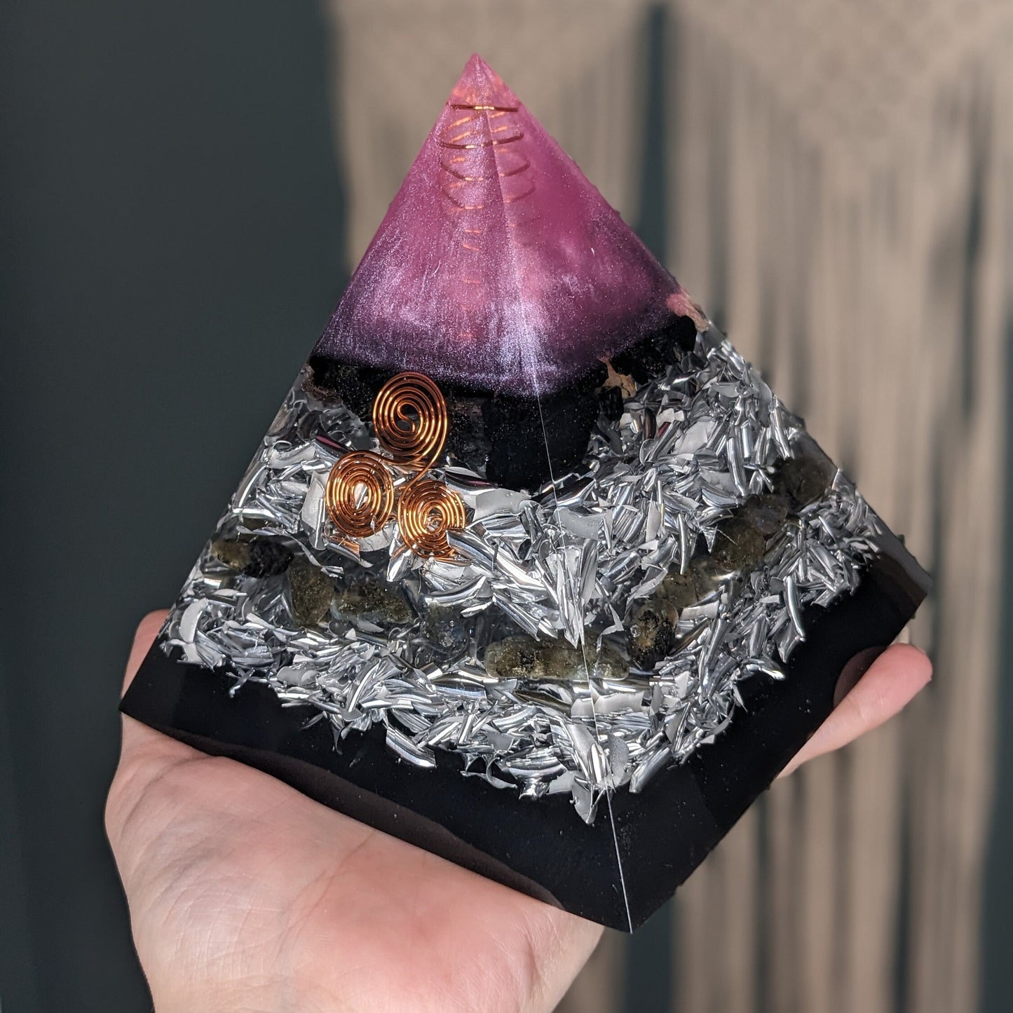 Creativity Crystal Pyramid Energy Cleanse Gift For New Home Crystal Healing Pyramid For Grounding Energy Orgone Pyramid Real Orgonite EMF