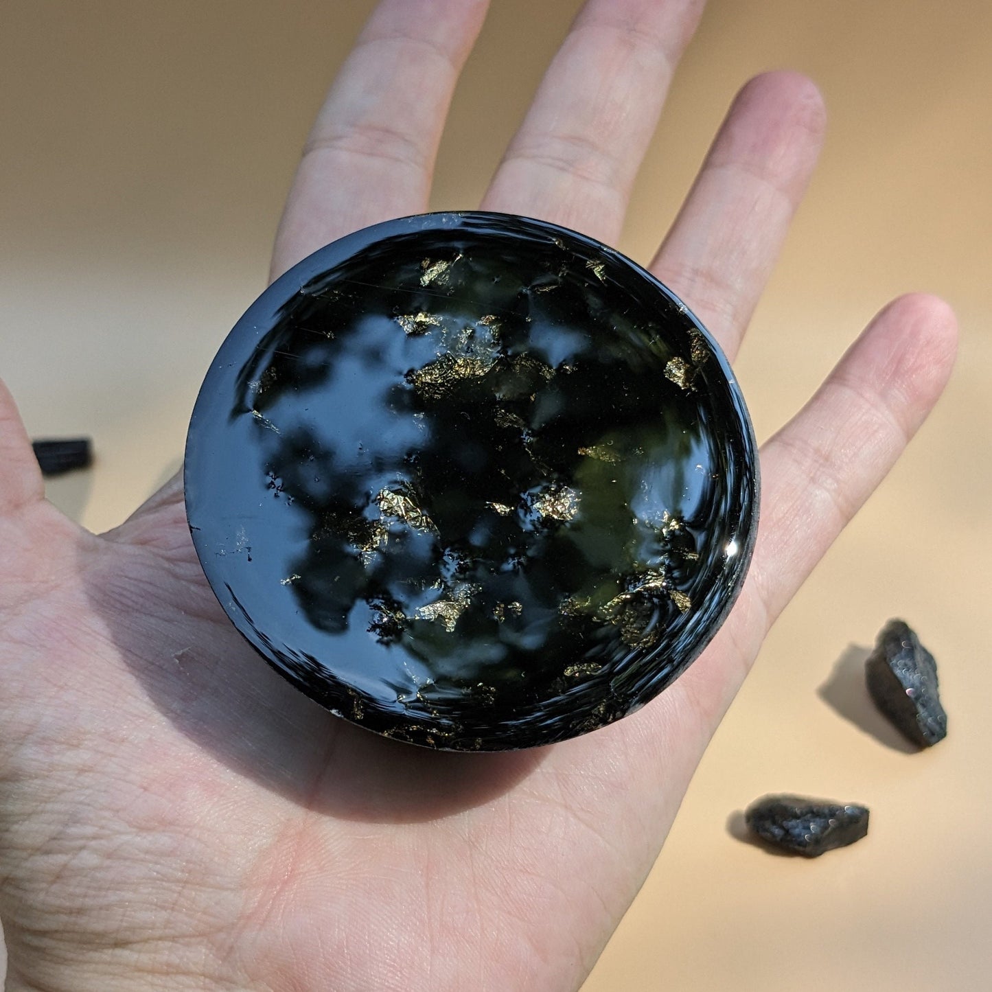 EMF Protector Shungite Pyramid For Housewarming Crystal For Positive Energy Gift For Coworker Positive Vibe Orgone Energy Harmonizer Gift