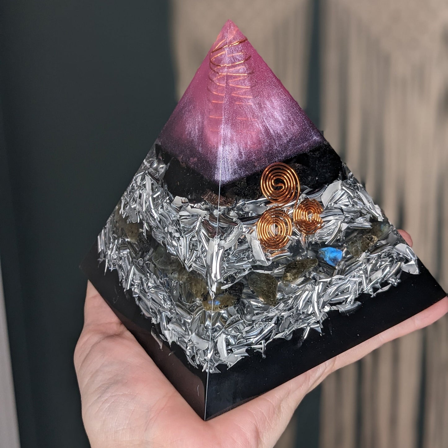 Creativity Crystal Pyramid Energy Cleanse Gift For New Home Crystal Healing Pyramid For Grounding Energy Orgone Pyramid Real Orgonite EMF