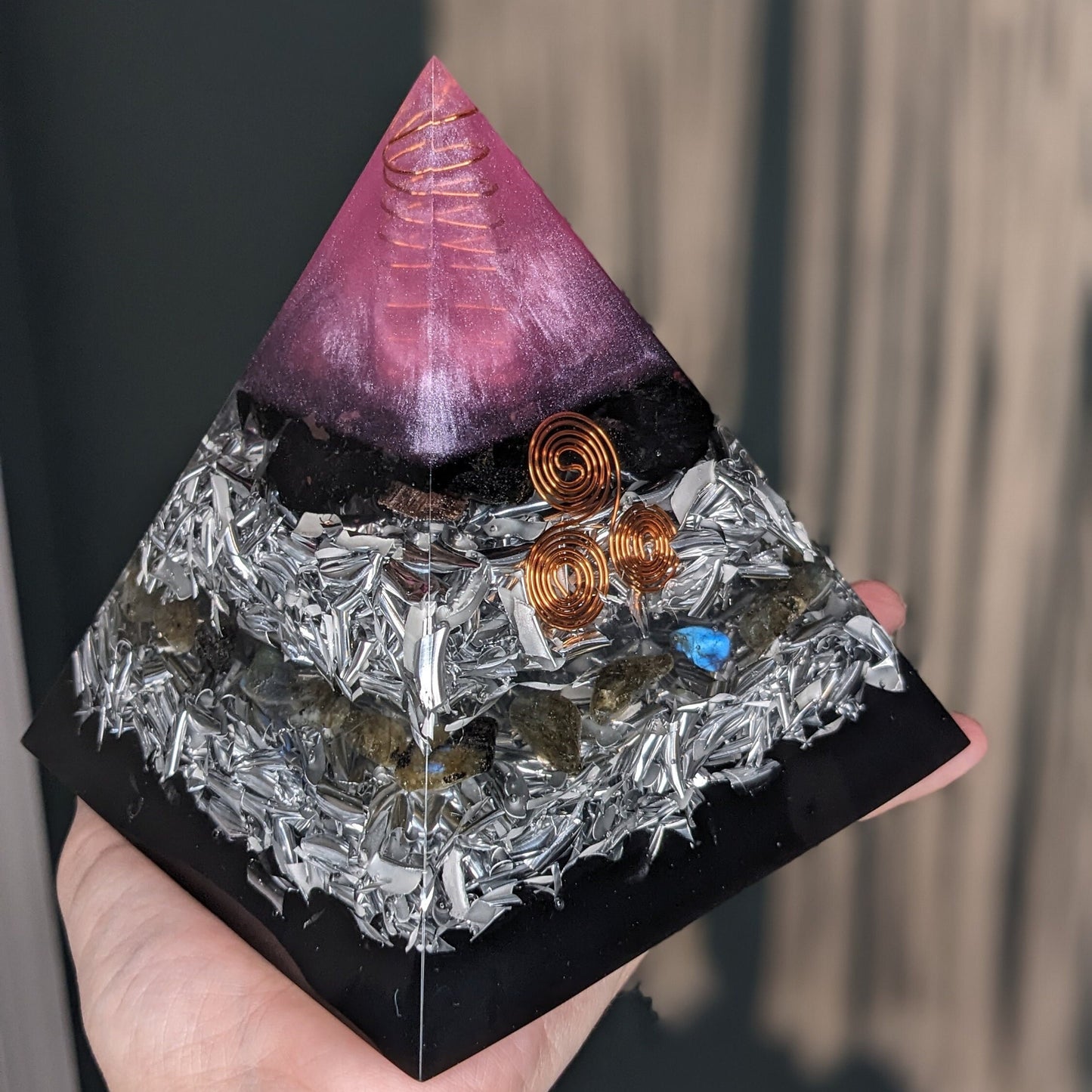 Creativity Crystal Pyramid Energy Cleanse Gift For New Home Crystal Healing Pyramid For Grounding Energy Orgone Pyramid Real Orgonite EMF