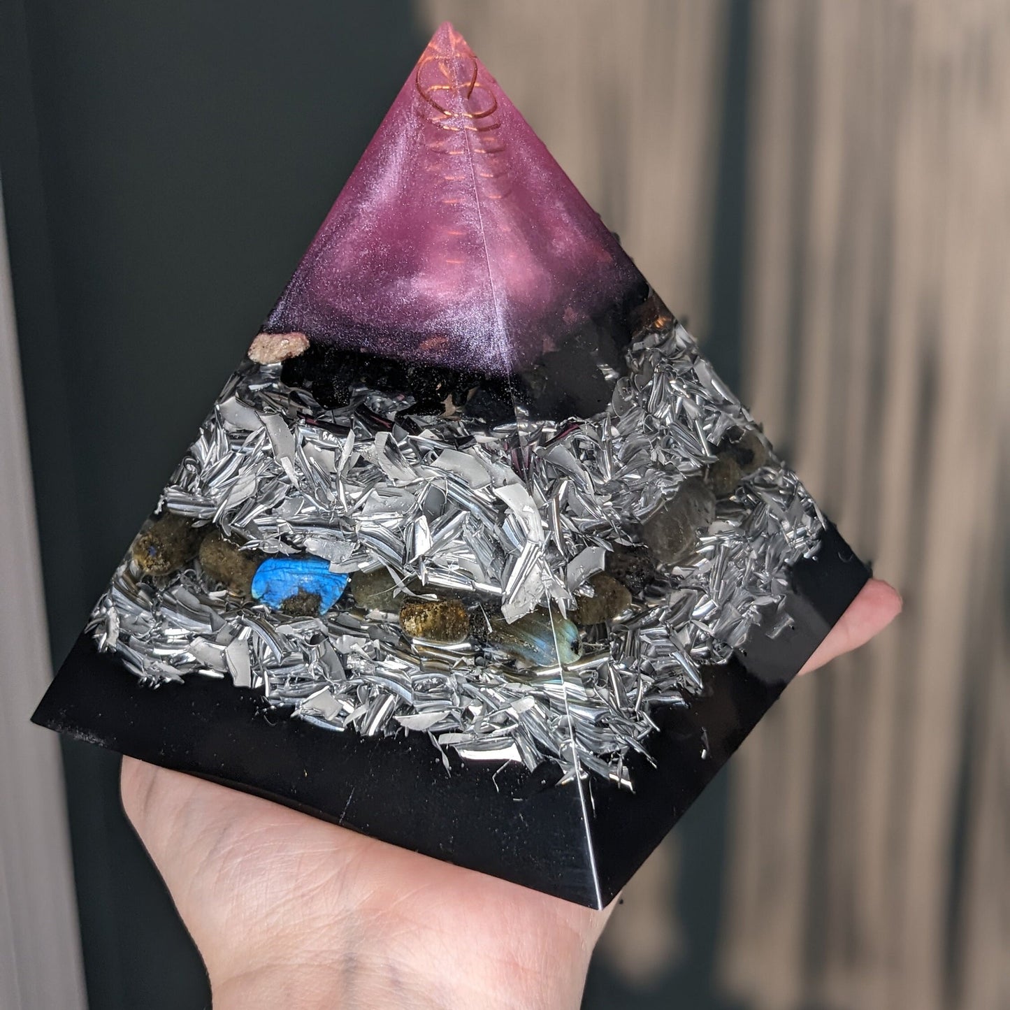 Creativity Crystal Pyramid Energy Cleanse Gift For New Home Crystal Healing Pyramid For Grounding Energy Orgone Pyramid Real Orgonite EMF