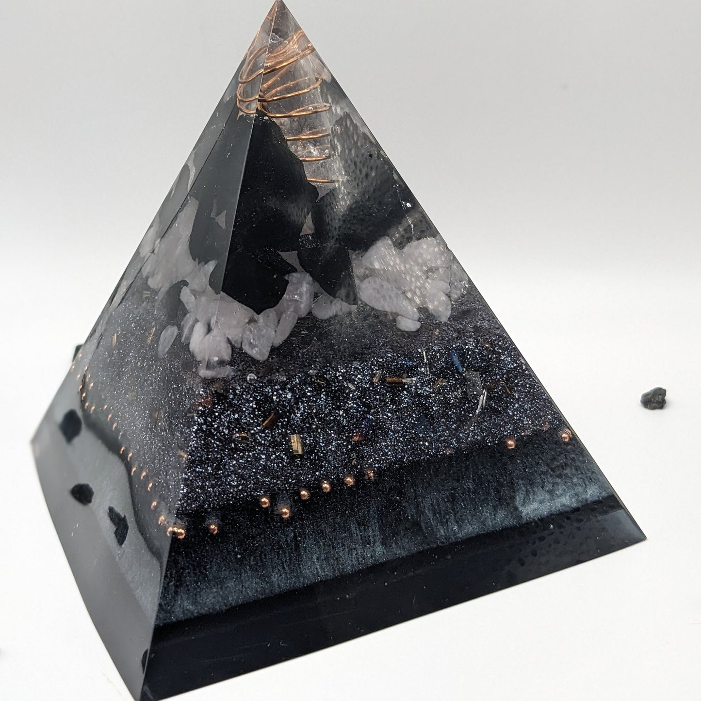 Orgone Pyramid For Healing Crystal Intention Setting Crystal For Protection Gift Empath Crystal Raw Shungite Pyramid Gift For Stress Pyramid