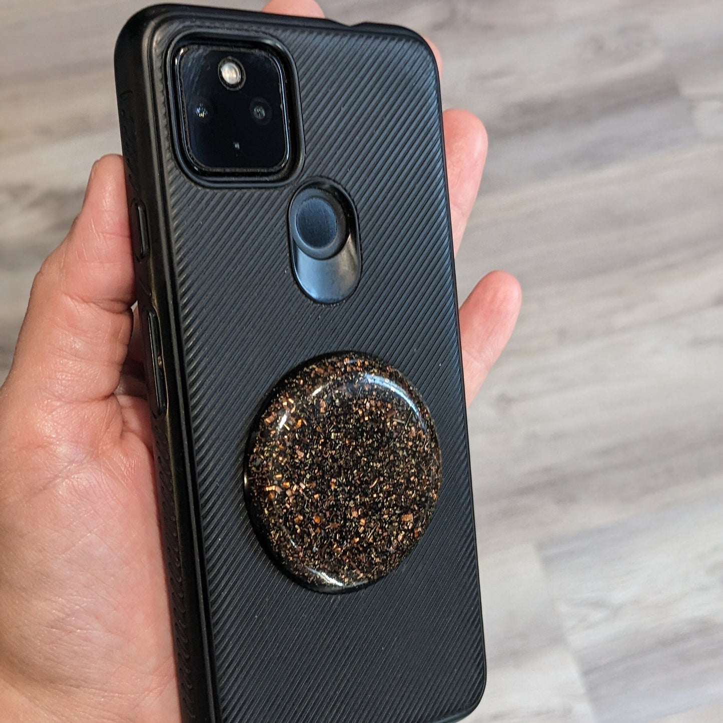 Shungite Orgonite Sticker for Phones, Laptops & Tablets | Resin Tech Accessory with Copper and Quartz | Handmade Portable Desk Decor