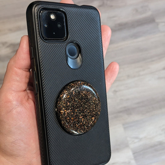Shungite Orgonite Sticker for Phones, Laptops & Tablets | Resin Tech Accessory with Copper and Quartz | Handmade Portable Desk Decor