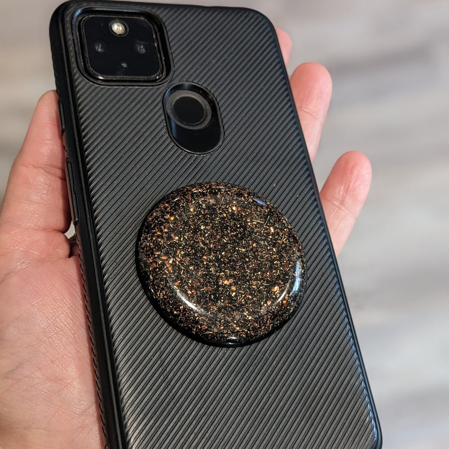 Shungite Orgonite Sticker for Phones, Laptops & Tablets | Resin Tech Accessory with Copper and Quartz | Handmade Portable Desk Decor