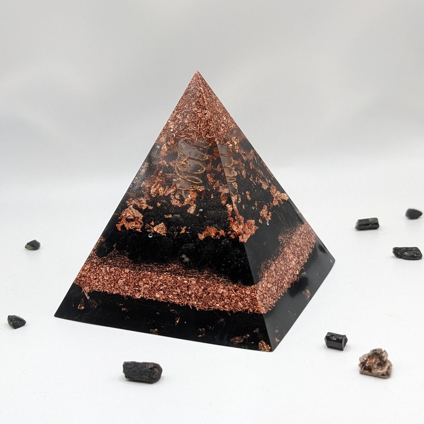 Handmade Orgonite Pyramid For EMF Protection Shield Empath Protection Stone Pyramid Crystal For Healing Energy Gift Negative Energy Cleanse