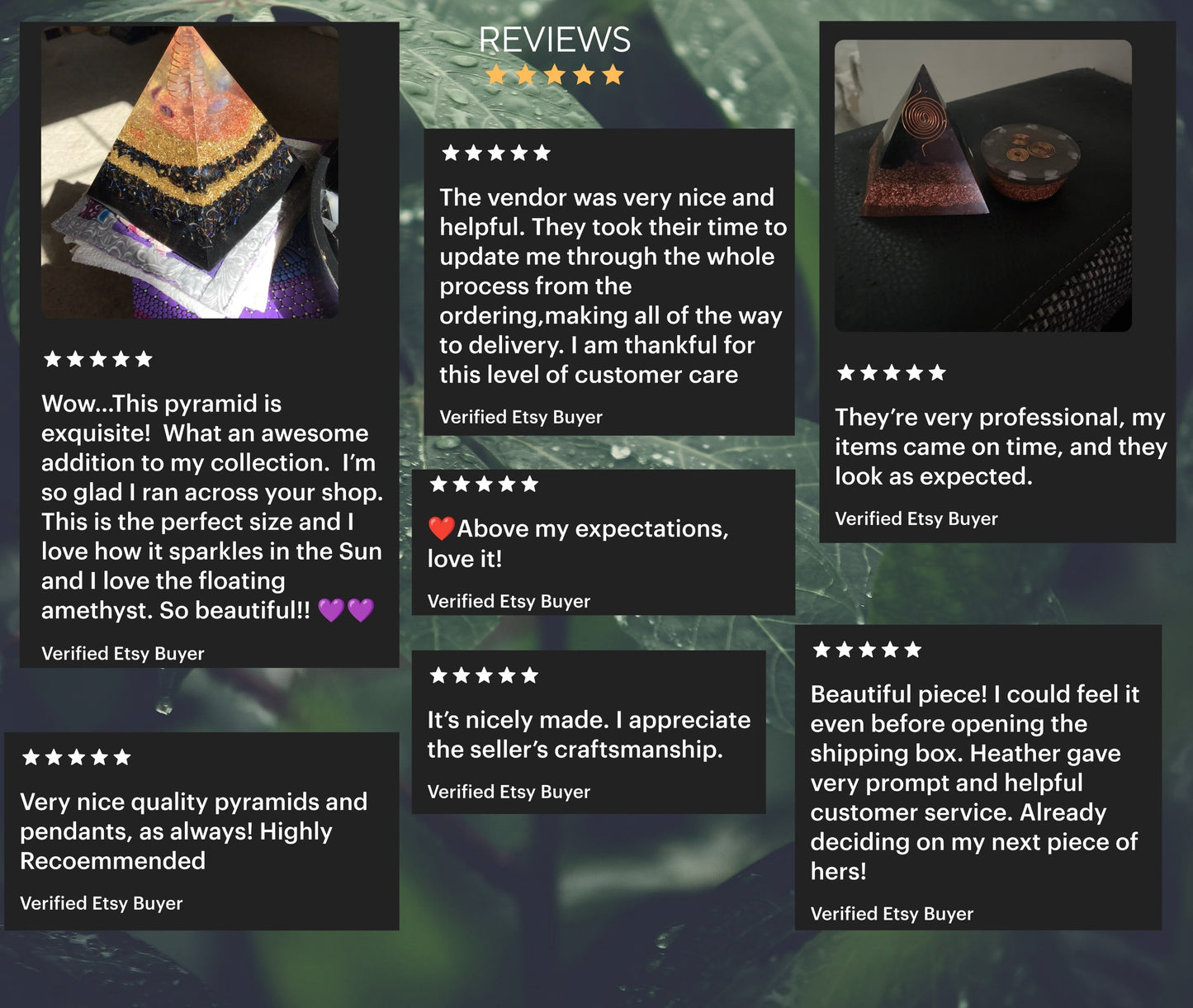 Handmade Orgonite Tower Buster – Crystal & Resin Art – Tech-Conscious Décor Gift – 5G Inspired Desk or Shelf Accent