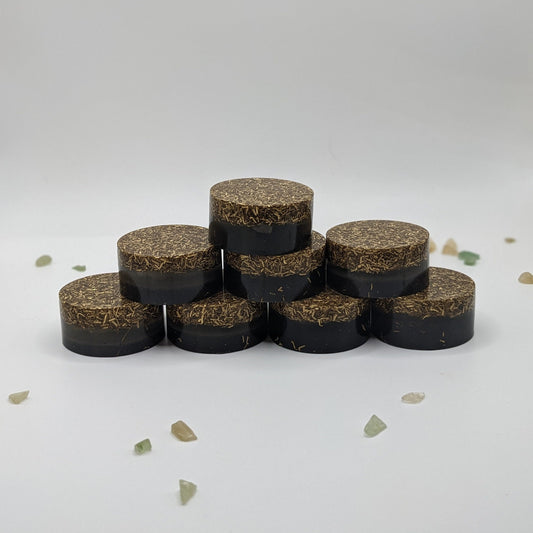 Handmade Orgonite Tower Buster – Small Resin Decor Piece – Office Desk Accessory – Portable Crystal & Metal Art – Unique Gift Tech Lovers