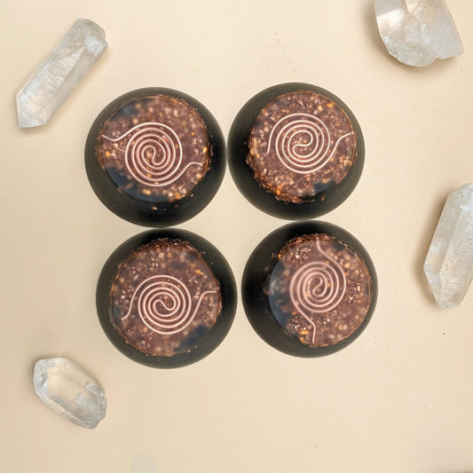Small Tower Busters with Shungite, Copper & Quartz | Portable Resin Disc for Home, Office and Travel | Handmade Orgonite Accessory