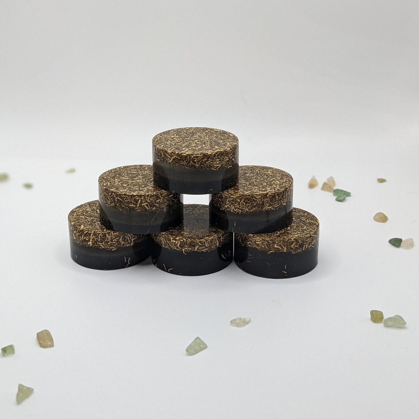 Orgonite Tower Buster with Quartz, Shungite & Brass | Handmade Resin Energy Disc for Home, Garden, or Office | Unique Gift Made in USA