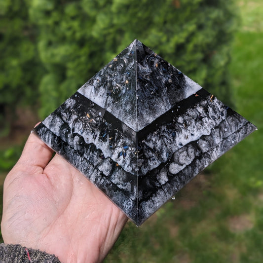 Large Orgonite Pyramid Handmade Real Orgone Energy Generator Positive Energy Gift For Healing Crystal For Yoga Crystal For Manifestation