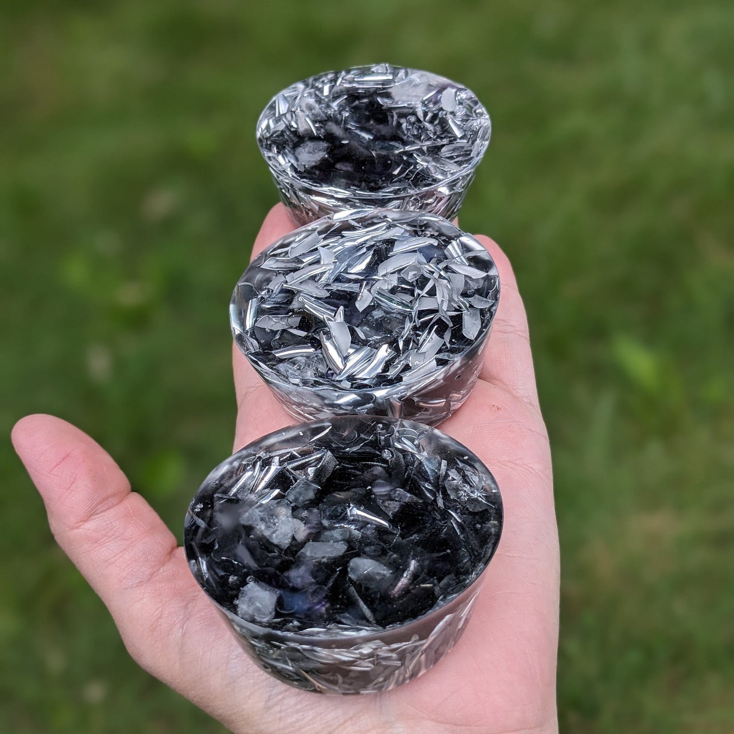 Set of Three Orgonite Tower Busters - Orgone Energy Accumulator - Crystal Protection Set For Cleansing Home