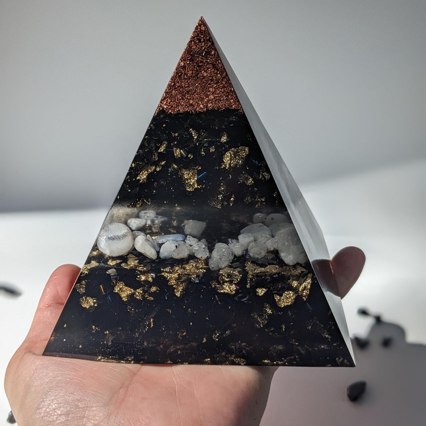 Negative Energy Removal Orgonite Pyramid - Energy Amplifier Orgone With Quartz - Shungite Stone Crystal - Unique Crystals For EMF Protection