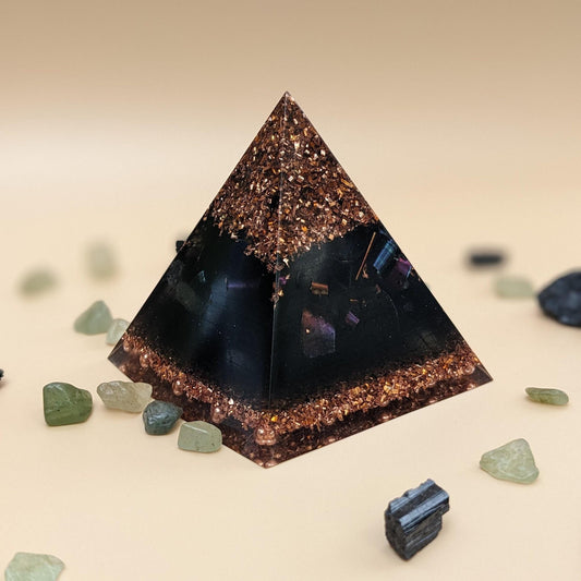 Small Orgone Pyramid - Green Jade Orgonite With Shungite - Beginner Crystals - Anxiety Relief Gift - Spiritual Home Decor - Earthy Creations