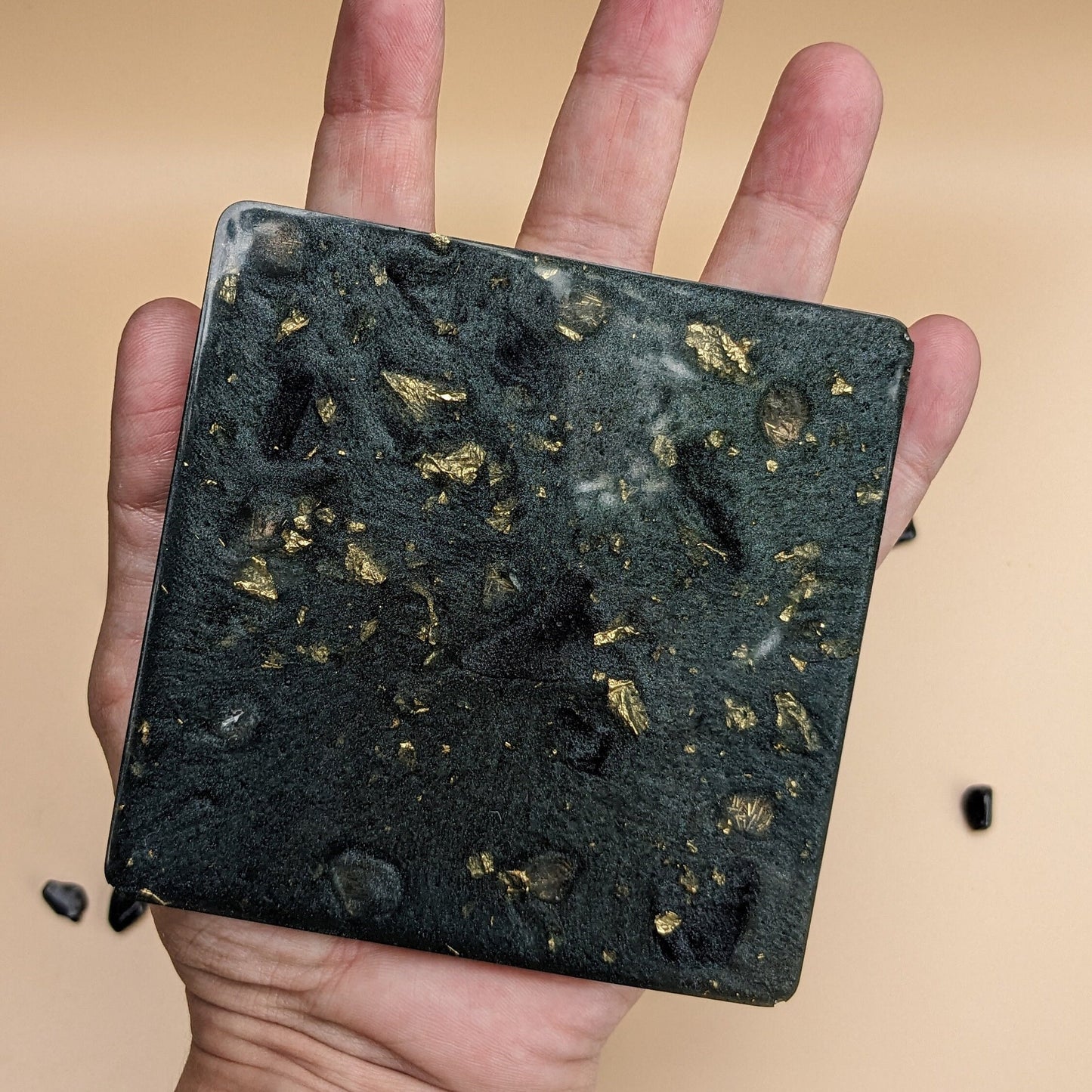 Large Orgonite Pyramid And Charging Plate - Crystal Set For New Beginnings - Shungite Stone For EMF Protection - Real Orgone Positive Energy
