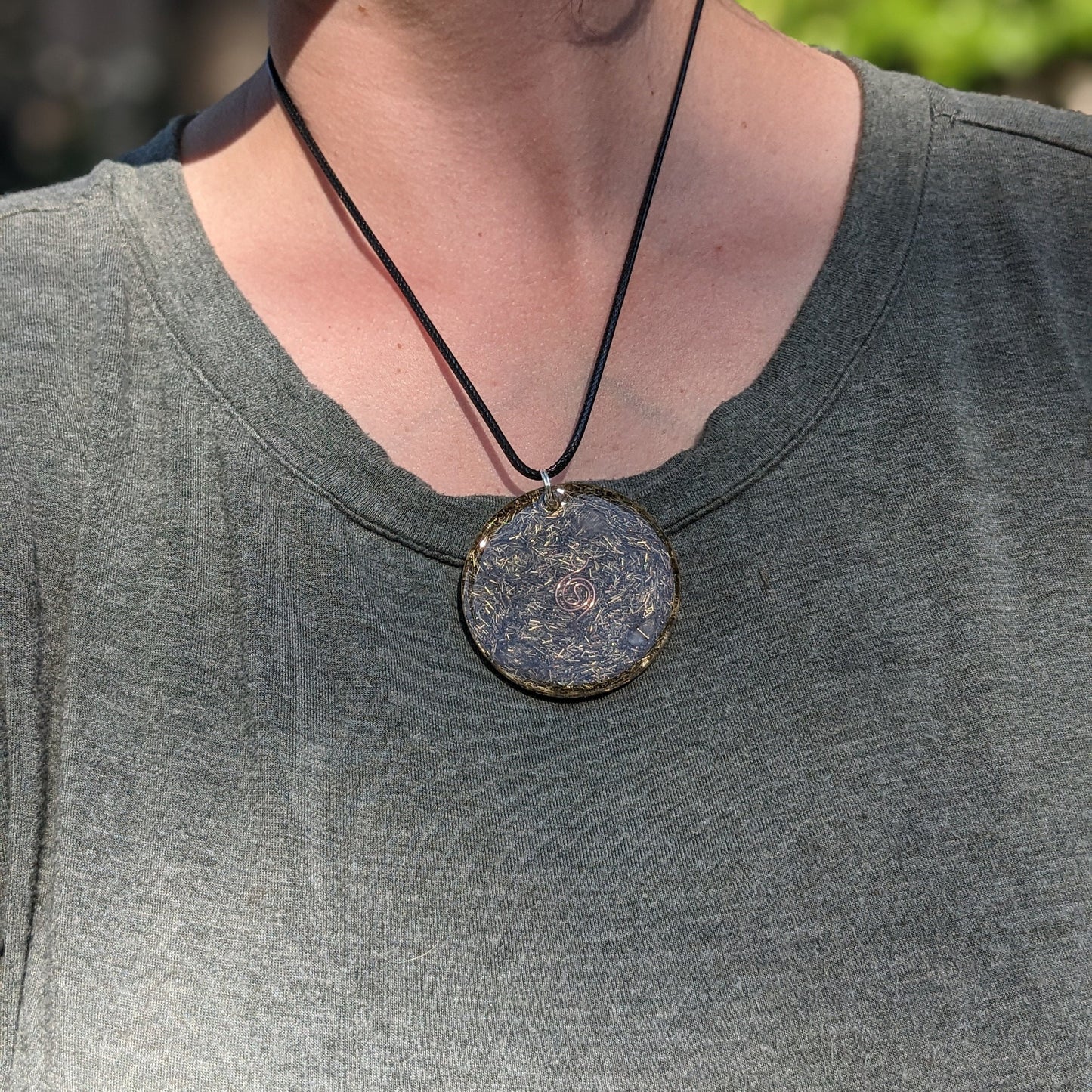 Powerful EMF And Energy Protection Amulet - Orgonite Necklace - Shungite Stone Pendant - Minimalist Empath Protector - Anxiety Relief Gift