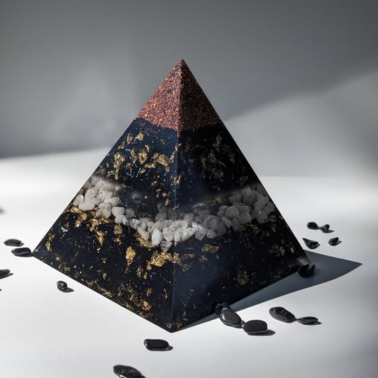 Negative Energy Removal Orgonite Pyramid - Energy Amplifier Orgone With Quartz - Shungite Stone Crystal - Unique Crystals For EMF Protection