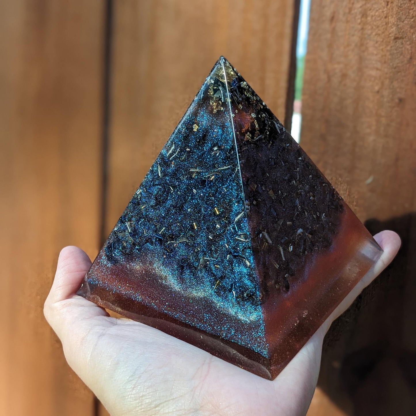 Orgone Pyramid For EMF Protection - Mindfulness Meditation Tool - Crystal Lover Gift - Spiritual Awakening Art Decor - Empath Shield Stone