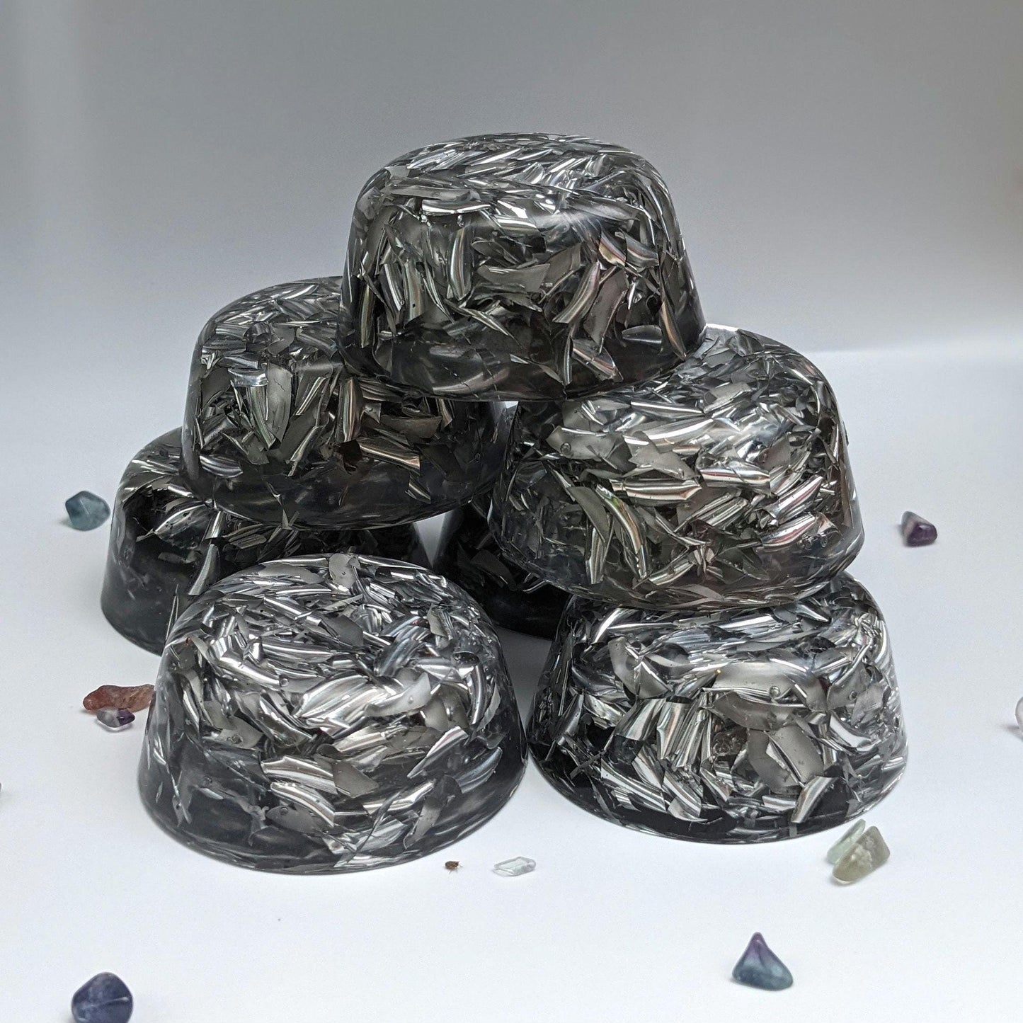 Tower Busters Set | EMF Discs for Home & Office | Resin and Metal Mix | Small Energy Barriers | Handmade in USA | Orgone Energy